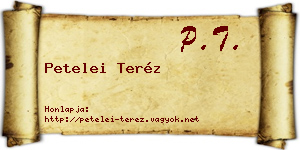 Petelei Teréz névjegykártya